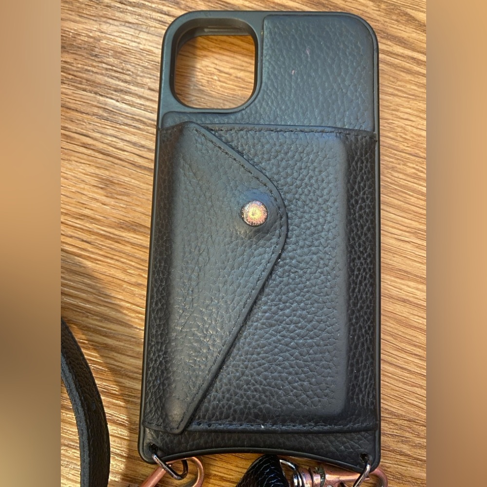 Bandolier Hailey Black Leather Phone Case with Card Holder iphone11